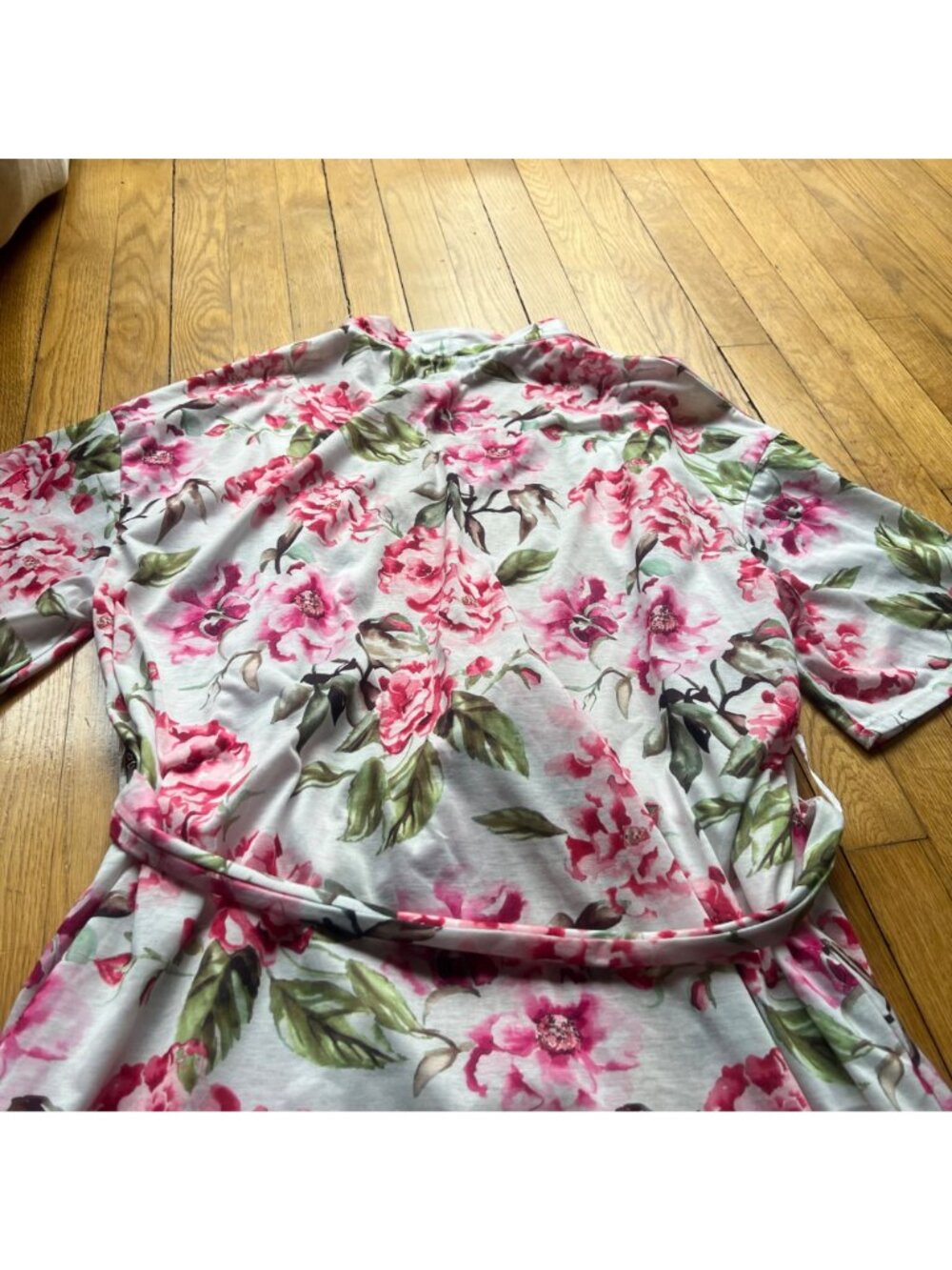 Show Me Your Mumu One Size Cream & Pink Garden of Blooms Floral Brie Kimono Robe - Picture 13 of 13